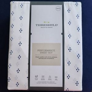 Threshold Performance Sheet Set Blue Pattern (Twin XL)